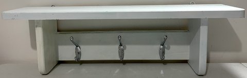 Wood hanging 3 Hook Coat Rack w/ Shelf 24"L x 5.5"D x 7.5"H in Chicago, Illinois