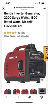 Honda generator 2200 in Gainesville, Georgia