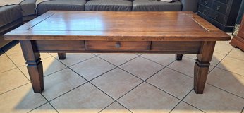 Solid wood living room table with drawer - colonial style in Spangdahlem, Germany