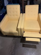 Yellow Mid century modern tufted pushback recliners in Naperville, Illinois