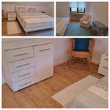 Beautiful modern 'Nolte' Bed with Mattrasses and nightstands in Top Condition in Ramstein, Germany