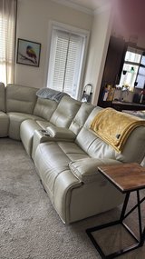 Tan leather Sectional in Houston, Texas