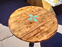 Wooden table with fold- down sides in Alamogordo, New Mexico