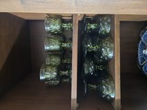 Beautiful set of vintage green glassware featuring a mix of goblets and tumblers with a classic ... in Okinawa, Japan