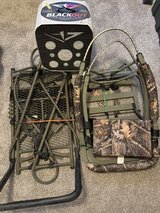 tree stands and target in Fort Polk, Louisiana