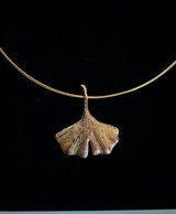 Waszak Ginkgo Necklace | Gold-Plated 925 Sterling Silver | Handcrafted in Grafenwoehr, GE