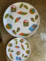 Fun Beach Theme plate set-plastic in Temecula, California