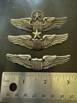 Set of three sterling aviation badges in Perry, Georgia