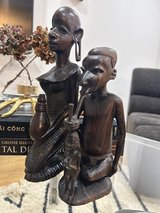 Authentic Hand-Carved African Wooden Figures – Decorative Art Set (2 pcs) in Grafenwoehr, GE