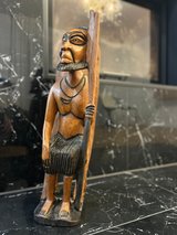 Hand-Carved African Wooden Statue – Tribal Warrior with Spear in Grafenwoehr, GE