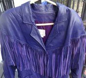 Jacket Purple Leather with Fringes in Los Angeles, California