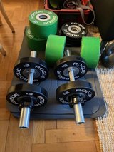 Rogue loadable dumbbells and 90kg of weights in Stuttgart, GE