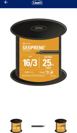 Spool of 16/3 Southwire cord in Fort Polk, Louisiana