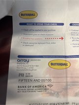 $15 Butterball Turkey Check Coupon in Oswego, Illinois