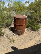 burning barrel with hinged lid in Alamogordo, New Mexico