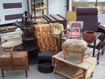antique footstool in Yucca Valley, California