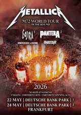 Metallica May 22 & 24 2 Day Ticket Frankfurt in Ramstein, Germany