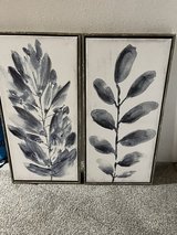 Minimalist blue floral canvas set in Fort Leonard Wood, Missouri