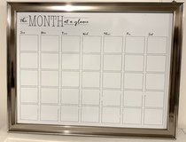 Month at a Glance Calendar Dry Erase Board - 26"W x 20"H *EUC* in Bolingbrook, Illinois