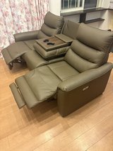 Brown Leather Reclining Couch in Okinawa, Japan