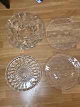 German Crystal Serving Plate Set – 4 Pieces (Heavy Bowl, 2 Matching Star Pattern) in Ramstein, Germany