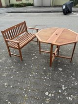 Garden Furniture Set Solid Wood (FSC) – Table + Bench – Country Style – sturdy & well kept in Stuttgart, GE