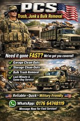 TODAY PCS JUNK HAULING&TRASH&JUNK&BULK REMOVEL in Ramstein, Germany