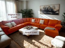 Exclusive Italian Genuine Leather Sofa in Terracotta - Original Price €6000 in Ramstein, Germany