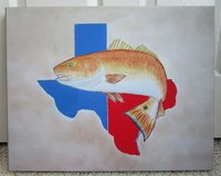 Texas Redfish, 16"x20" Canvas of Original Art in Houston, Texas