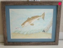 Original Art, Framed Trout & Lure in Houston, Texas