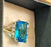 Beautiful blue topaz and silver ring,costume jewelry ring in Fort Polk, Louisiana