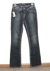 NEW Silver Aiko Bootcut Western Glove Works Jeans Tag W24 L33 Measures 26 x 33 in Plainfield, Illinois