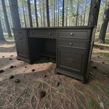 Large Desk Real Solid Wood Black Satin 66x25x31 New in Houston, Texas