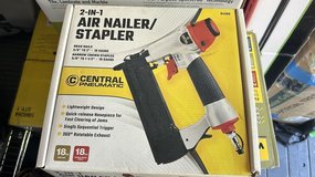 CENTRAL PNEUMATIC 18 Gauge 2-In-1 Air Nailer/Stapler Gun with 5k Nails Open box in Vista, California
