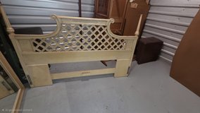 Antique Beige Wood Lattice Headboard in Kingwood, Texas