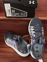 Brand New Under Armour Girls Infinity HG Shoes, 5Y?blue with purple-ish Stripes in Aurora, Illinois