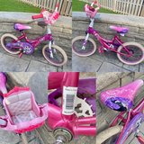 Disney Princess 16” bike with doll carrier in Aurora, Illinois