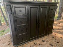 Large Dresser Tv Stand Chest Entry Cabinet Black Satin Solid Wood New in Kingwood, Texas