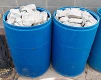 (2)  55G Barrels with Granite Rock pieces. Plus 14 Very Large Cut Blocks in Alamogordo, New Mexico