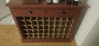 Wood wine rack in Ramstein, Germany