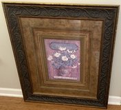 Wall Art - Potted Petunia Flowers - lg Carved wood Frame 29"W x 32"H in Naperville, Illinois