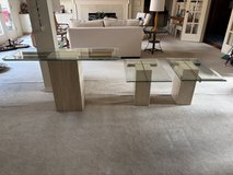 Mid century travertine marble end tables in Houston, Texas