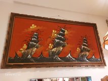MCM Drip Art on Velvet Framed 3 Pirate Ships in Fort Leonard Wood, Missouri