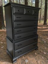 Large Basset Tall Dresser / Chest Solid Wood 6 Drawers Black Satin New in Kingwood, Texas