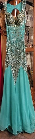 Juicy Courture Teal Sequin Beaded Evening Gowns in Fort Bragg, North Carolina