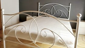 Metal Frame Full bed with mattress in Ramstein, Germany
