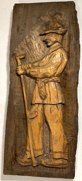 Vintage Wall Folk Art & Figure - Hanging Carved Woodsman in Joliet, Illinois