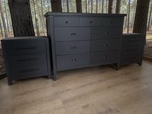 Large Dresser & Nightstands 3pc Bedroom Set Black Satin New in Kingwood, Texas