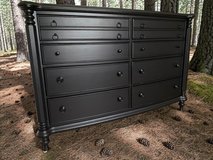 Large Bedroom Dresser Solid Wood Black Satin 61x20x41 New in Kingwood, Texas