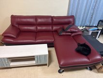 L Shape Red Couch in Okinawa, Japan